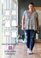 Besties Tee | Flared & Banded T-shirt PDF Sewing Pattern