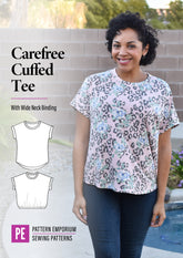 Carefree Cuffed Tee | Dolman T-shirt PDF Sewing Pattern