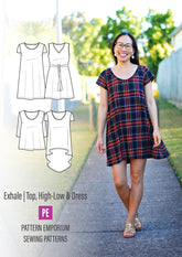 Exhale | Flared Top, High-low & Dress PDF Sewing Pattern