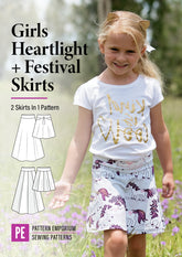 Little Miss Heartlight | Girls Flared Skirt PDF Sewing Pattern