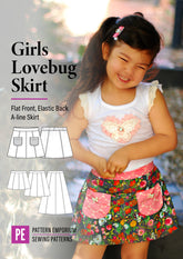 Lovebug | Girls A-line Skirt PDF Sewing Pattern