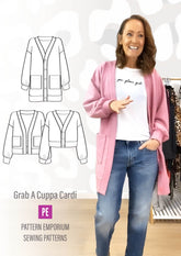 Grab A Cuppa Cardi | Oversized Cardi PDF Sewing Pattern
