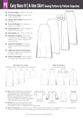 Easy Does It Pull-On A-line Skirt PDF Sewing Pattern