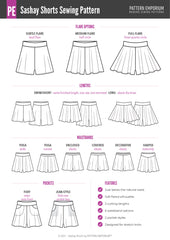 Sashay | Stretch Flared Shorts PDF Sewing Pattern