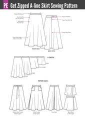 Get Zipped | A-line Skirt Sewing Pattern