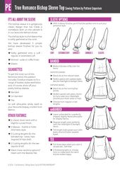 True Romance | Bishop Sleeve Top PDF Pattern