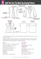 Spill The Tea | Tie Neck Top PDF Sewing Pattern
