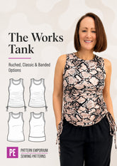 The Works Tank | Ruched & Plain Tank PDF Sewing Pattern