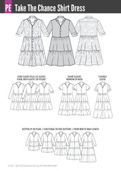Take The Chance | Tiered Shirt Dress PDF Sewing Pattern