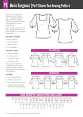 Hello Gorgeous | Puff Sleeve T-shirt PDF Sewing Pattern
