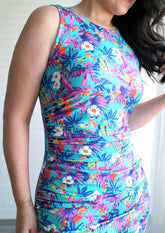 Entice Me Dress | Ruched & Asymmetric Add-On Pattern