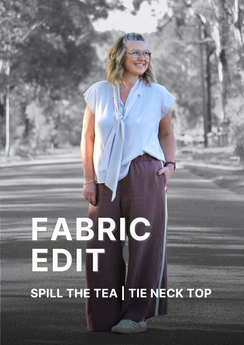 The Fabric Edit | Spill The Tea Tie Neck Blouse Sewing Pattern