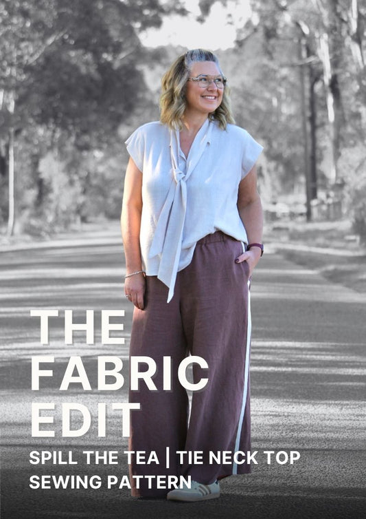 The Fabric Edit | Spill The Tea Tie Neck Blouse Sewing Pattern