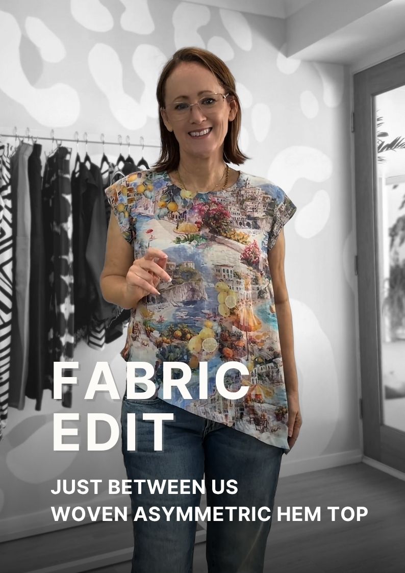 Fabric Edit | Just Between Us Top with Asymmetric Lace Trim and Panel Hem