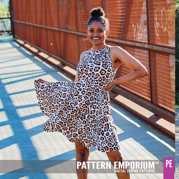 Fitted Mini Dress Sewing Pattern PDF S-XL 
