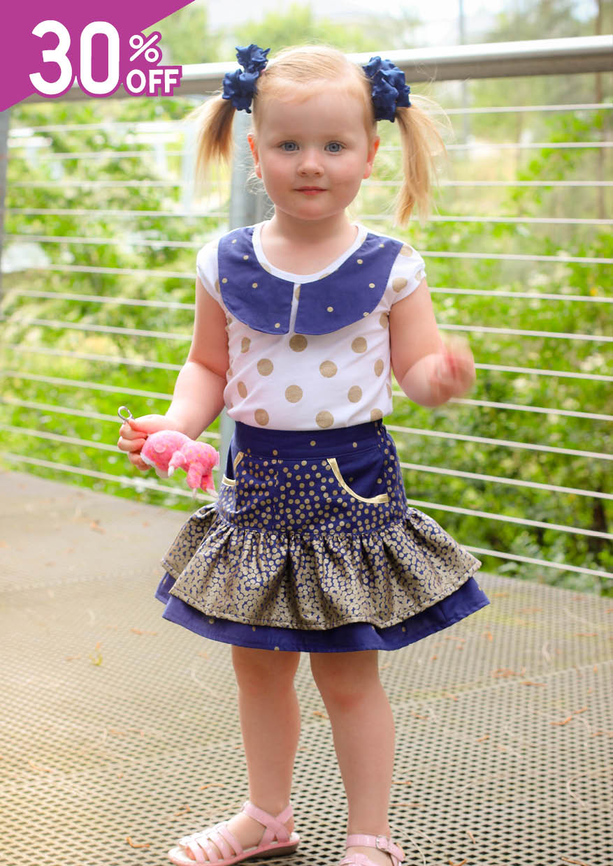 Girls Ruffle Flip Skirt Sewing Pattern