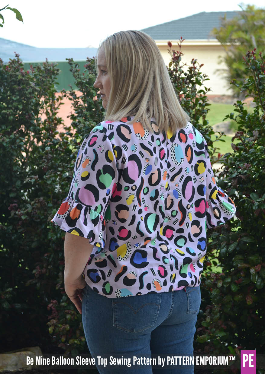 The Be Mine Balloon Sleeve Top is our newest pattern. #pebemine
