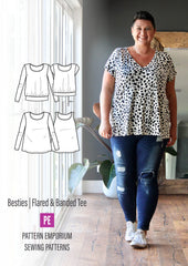 Besties Tee | Flared & Banded T-shirt Sewing Pattern