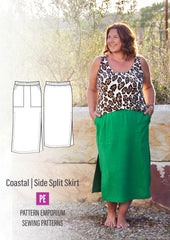 Coastal | Woven Side Split Skirt Sewing Pattern