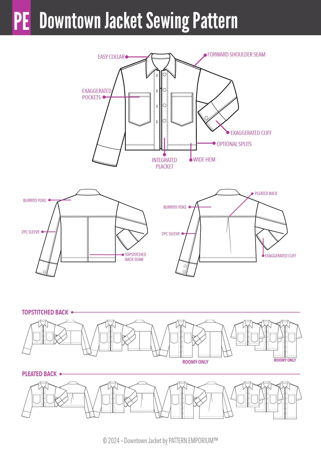 Downtown Jacket Full Pattern | Sewing Pattern