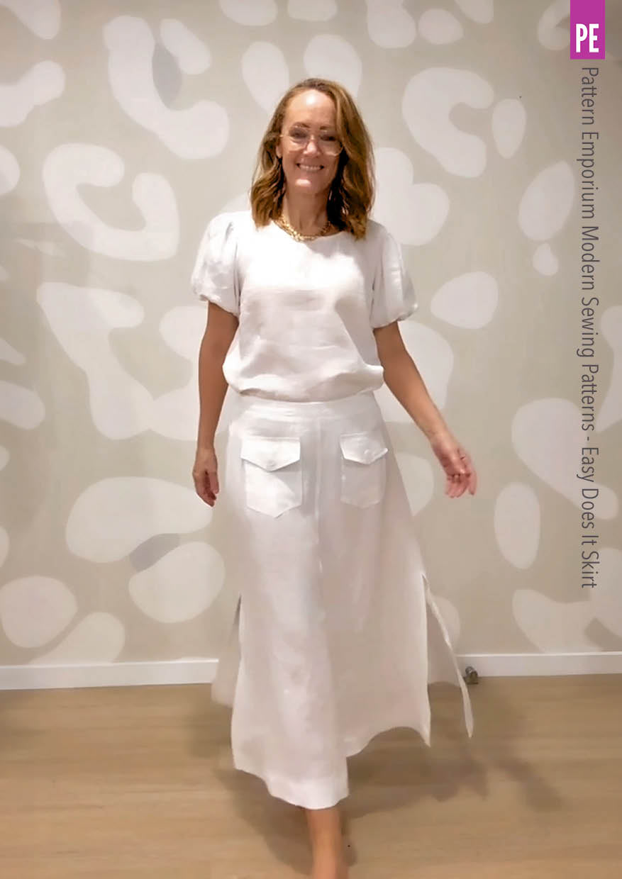 Easy Does It Pull-On A-line Skirt with Splits Sewing Pattern