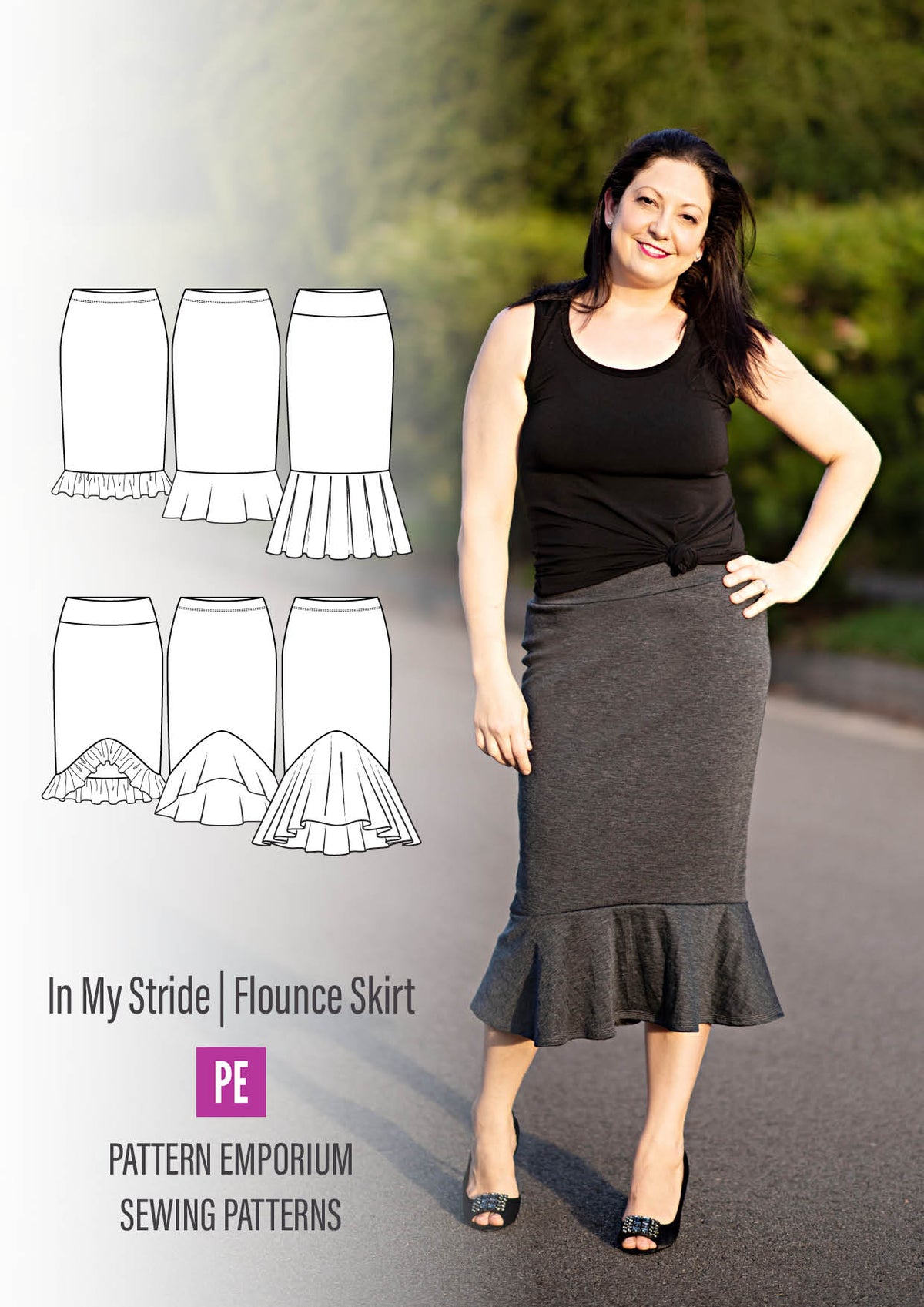 In My Stride | Flounce Pencil Skirt Sewing Pattern