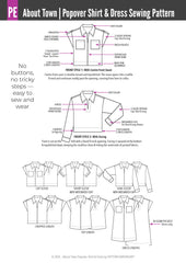 About Town | Popover Shirt & Dress PDF Sewing Pattern
