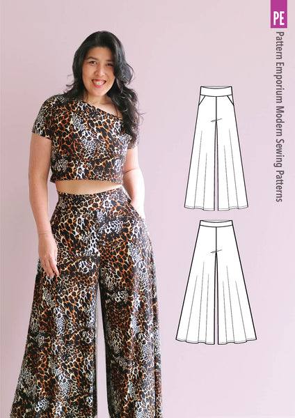 Palazzo Wide Leg Pants Sewing Pattern (High or Low Waisted) – Pattern ...