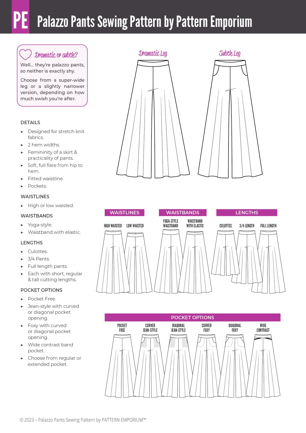 Palazzo Pants | Stretch PDF Sewing Pattern
