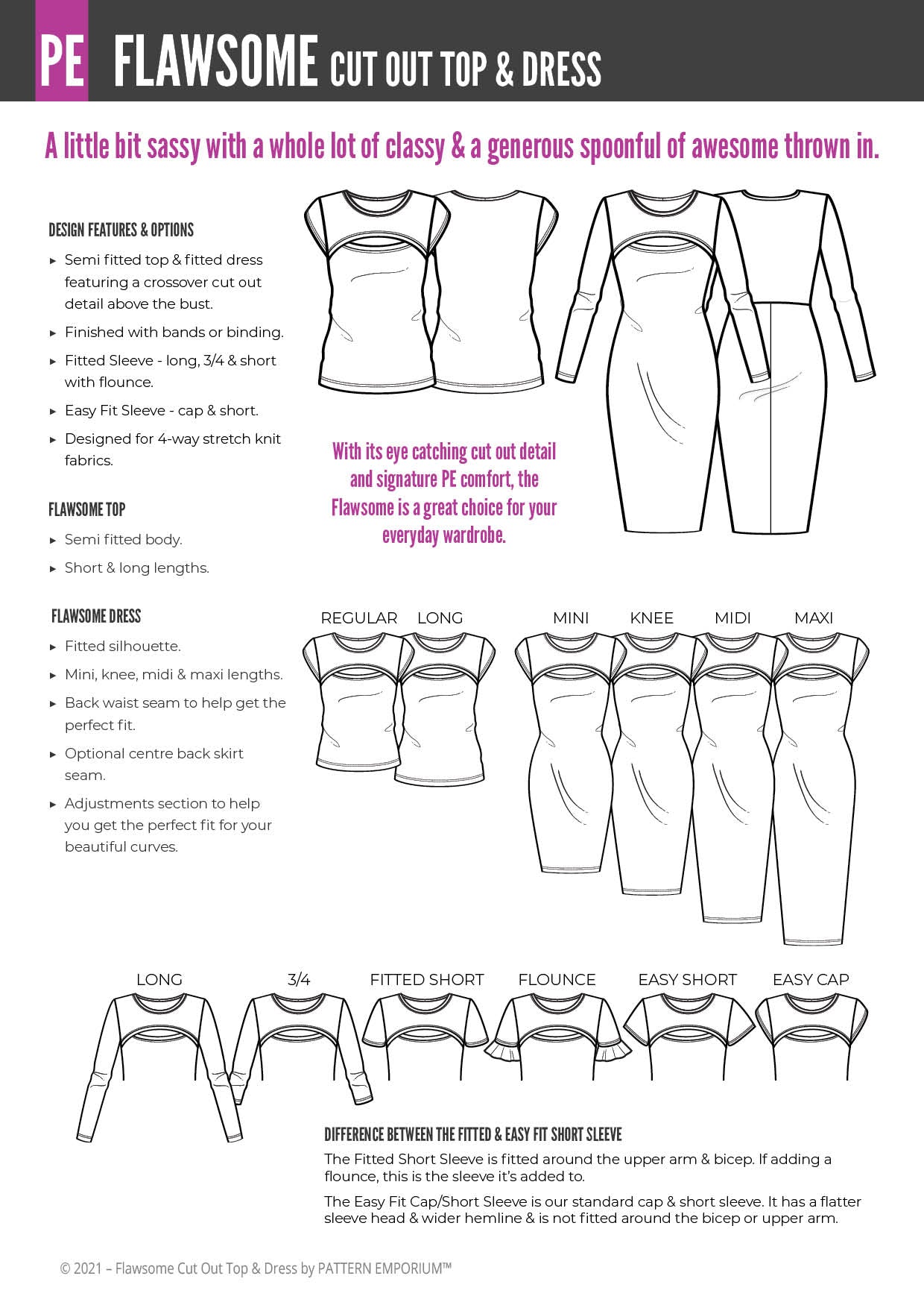 Flawsome | Cut Out Top & Dress Sewing Pattern