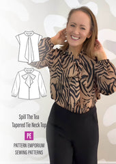Spill The Tea | Tapered Tie Neck Top