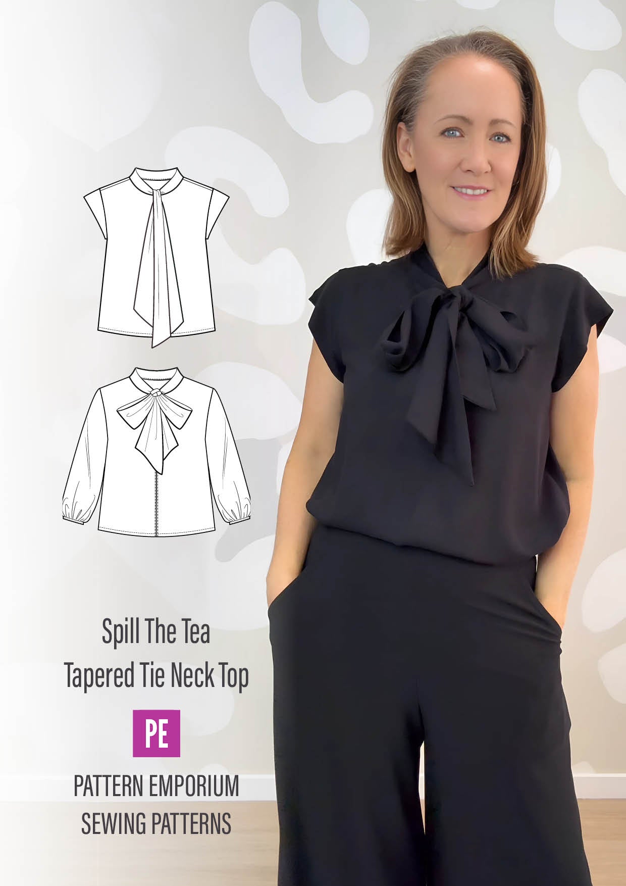 Spill The Tea | Tapered Tie Neck Top