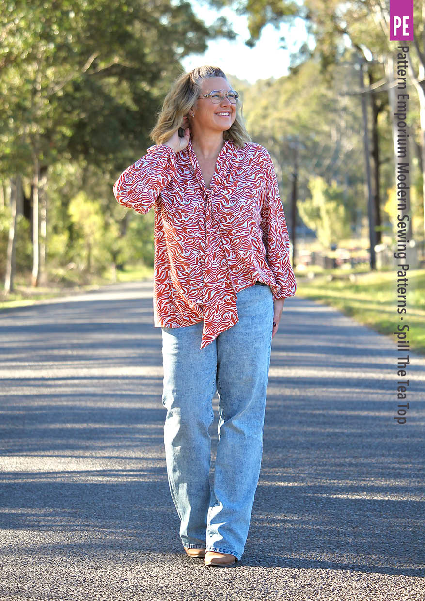 Spill The Tea | Tapered Tie Neck Top