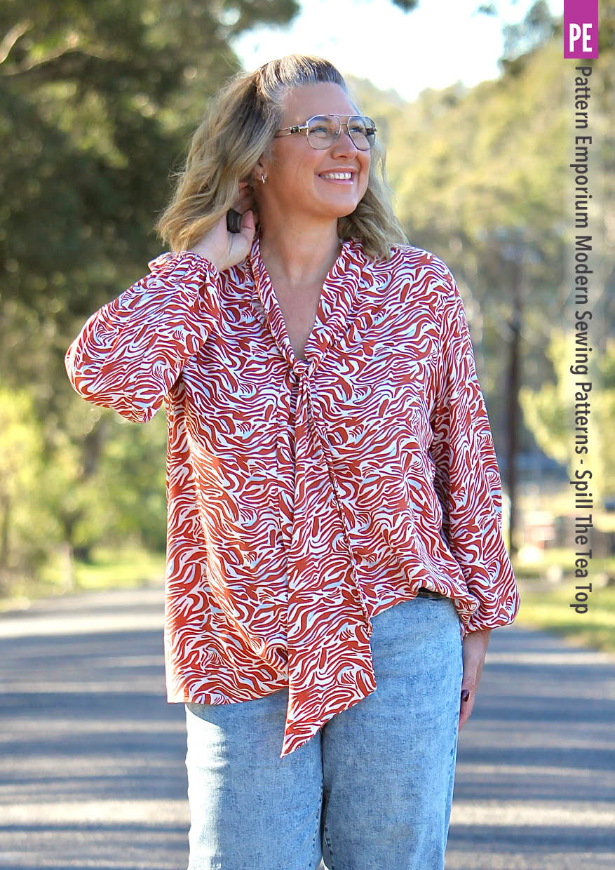 Spill The Tea | Tapered Tie Neck Top