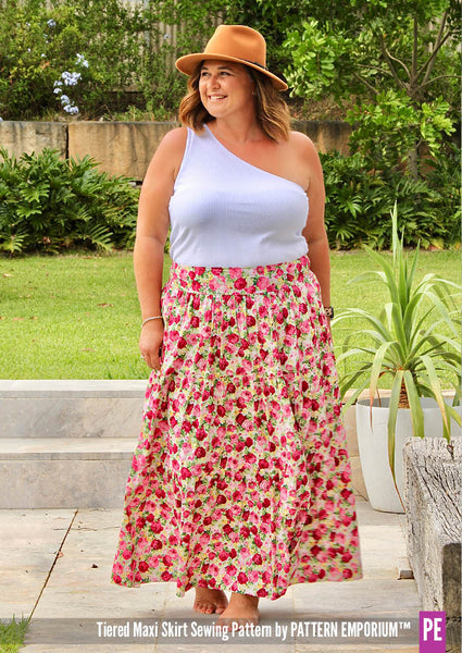 3 tiered maxi skirt best sale