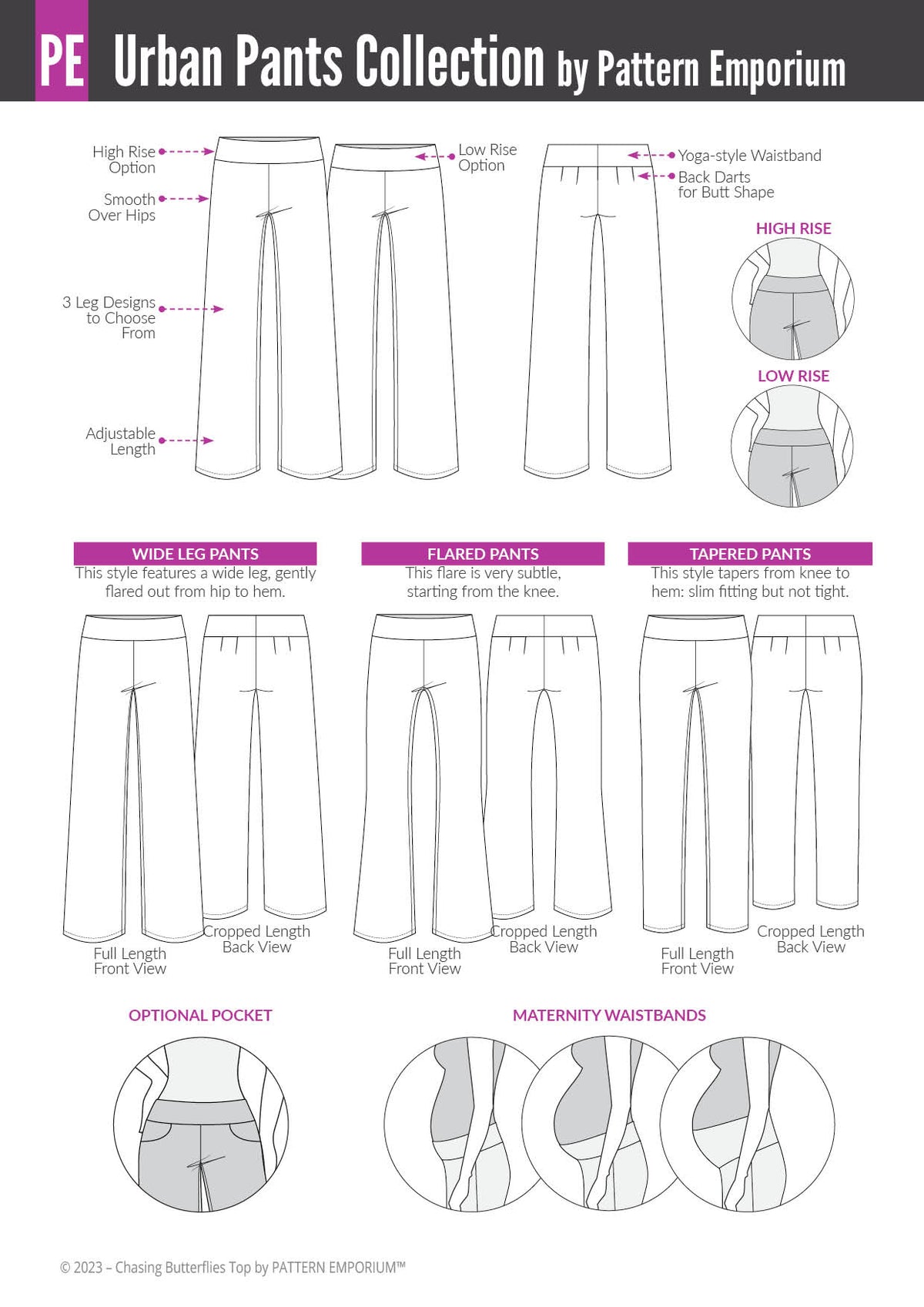 PDF Woman Flared Pant Size 38 Eu/ PDF Pattern Trousers Size 38 Eu / PDF  Sewing Patterns for Women / Digital Downloads/ Plus Size Patterns 