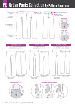 Tapered Trousers with elasticated waistband Sewing Pattern N39  Patterns  by Lucia
