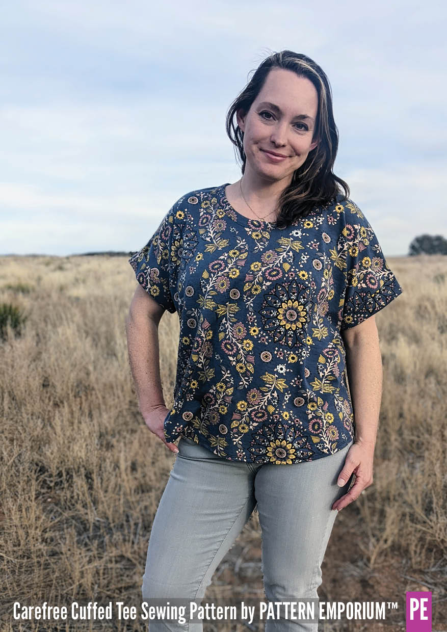 Carefree Cuffed Tee | Dolman T-shirt Sewing Pattern