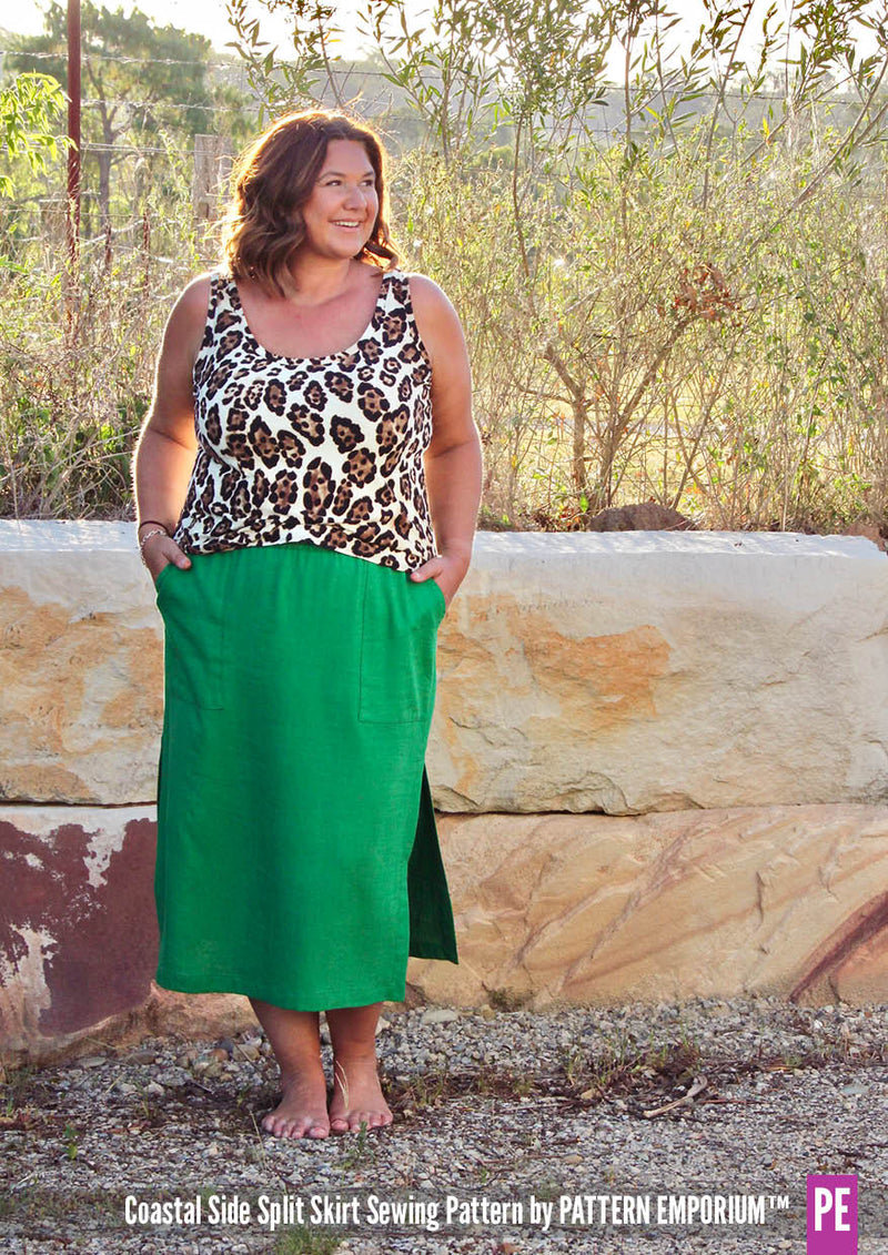 Coastal Side Split Skirt - Pattern Emporium