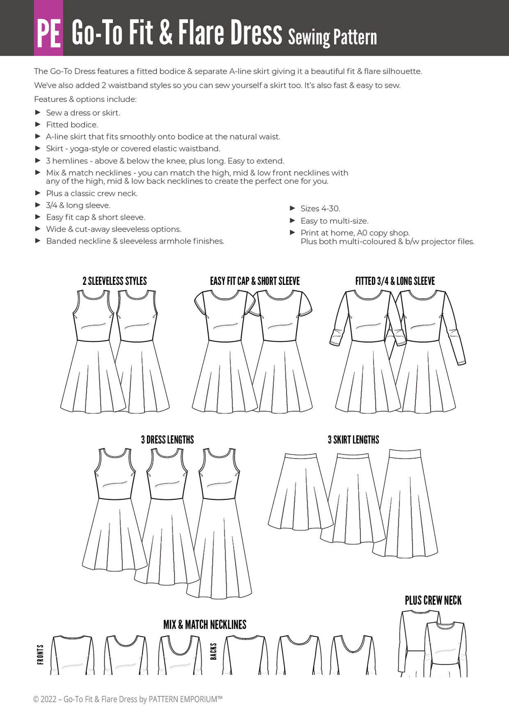Knit Sewing Patterns | Shop Stretch Knit | Pattern Emporium - PATTERN ...