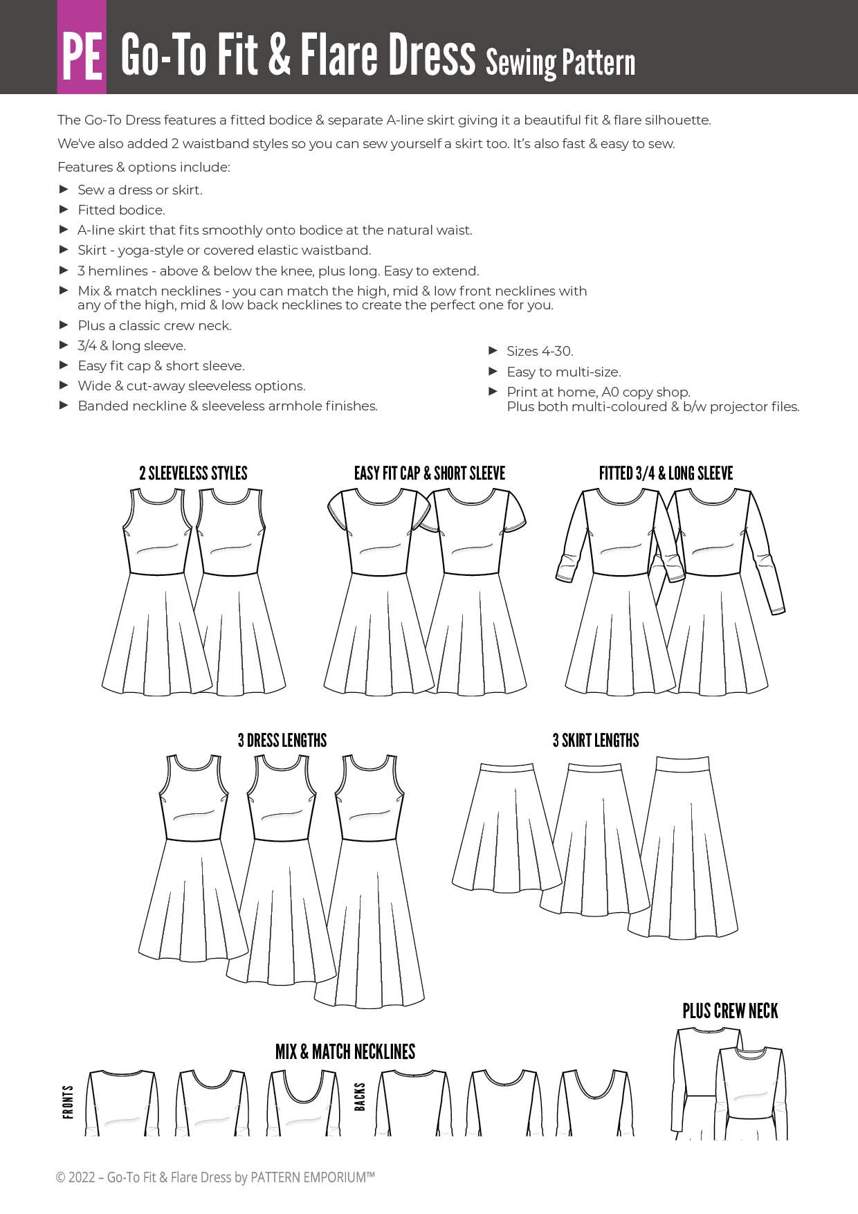 Knit Sewing Patterns | Shop Stretch Knit | Pattern Emporium - PATTERN ...