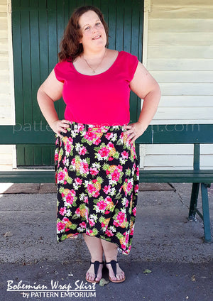 View our ladies wrap skirt sewing pattern