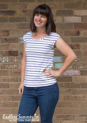 view our ladies capped sleeve tee sewing pattern