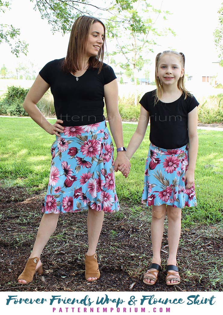 Forever Friends | Girls Wrap & Flounce Skirt Sewing Pattern
