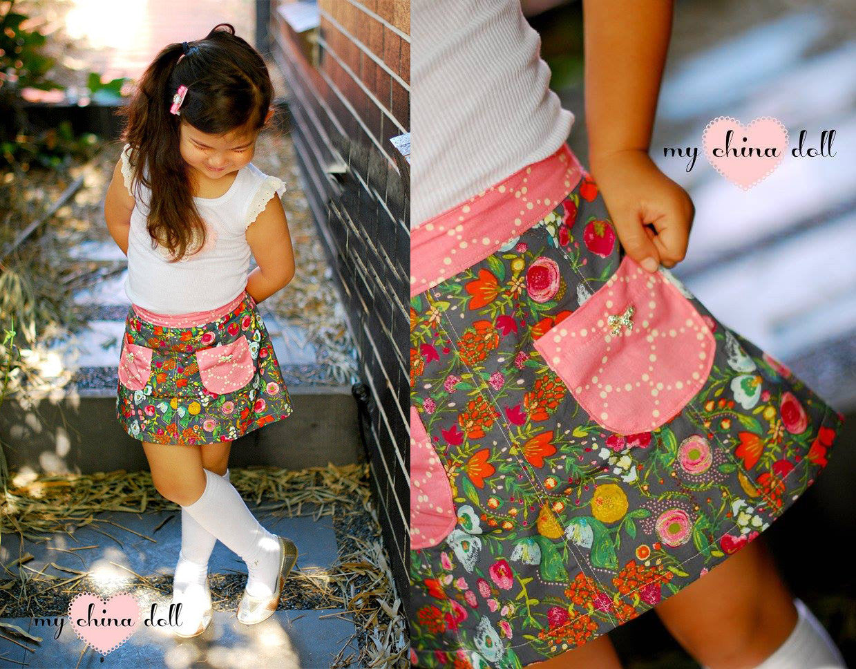 Lovebug | Girls A-line Skirt Sewing Pattern