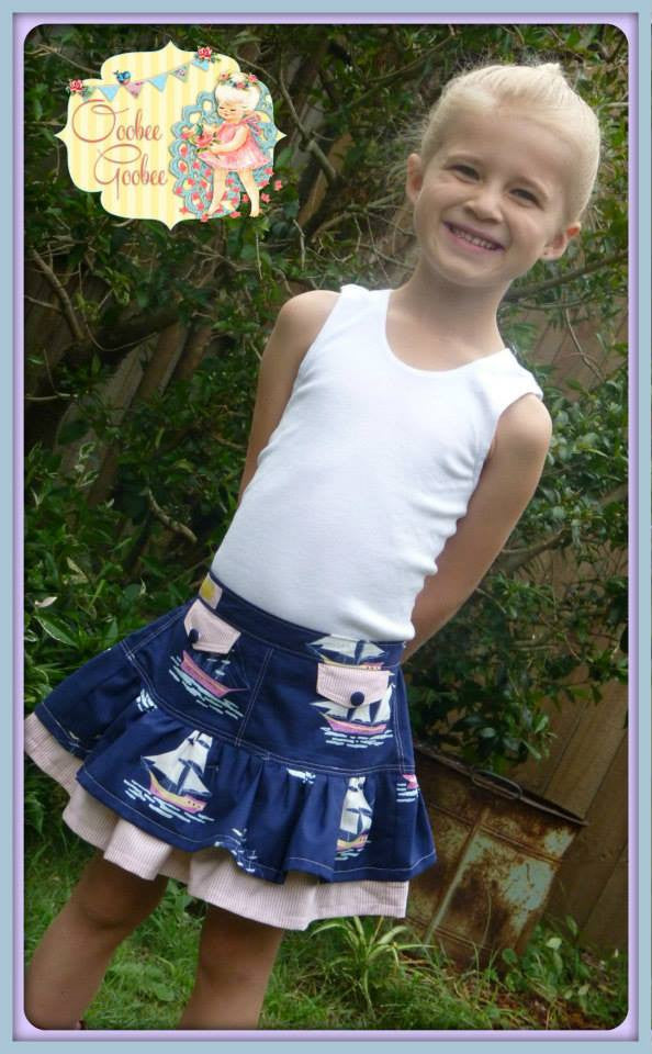 Girls Ruffle Flip Skirt Sewing Pattern