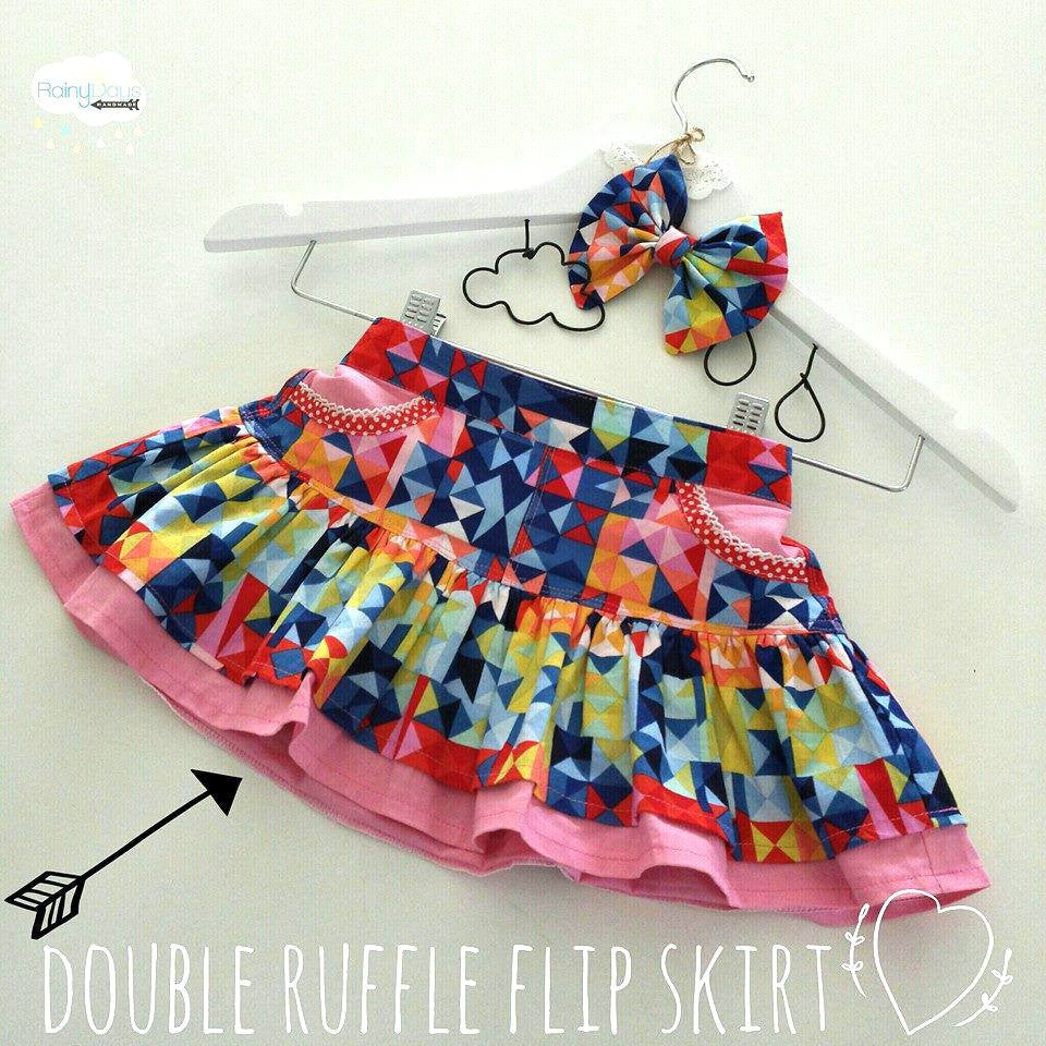 Girls Ruffle Flip Skirt Sewing Pattern