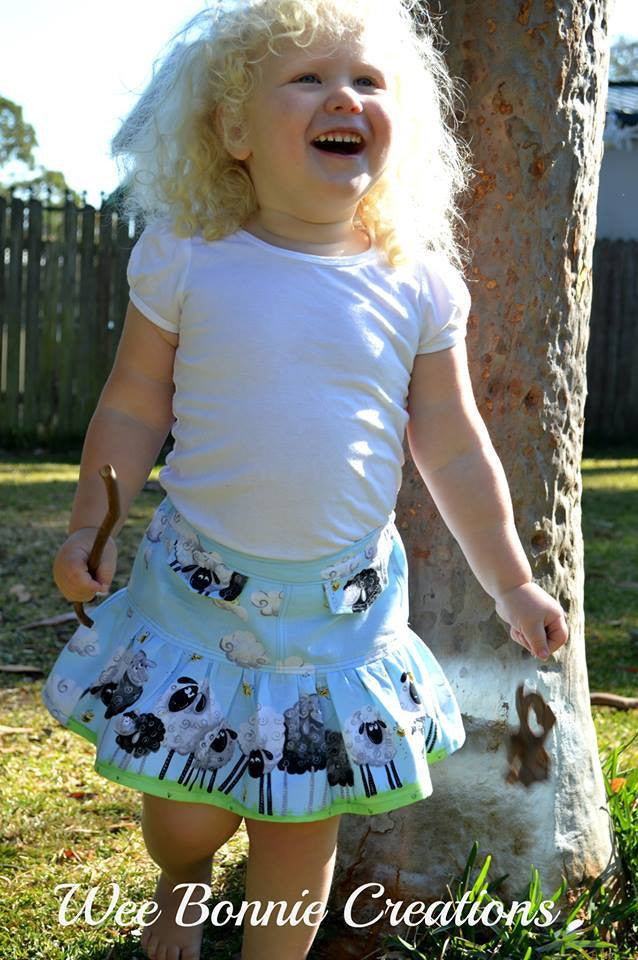 Girls Ruffle Flip Skirt Sewing Pattern