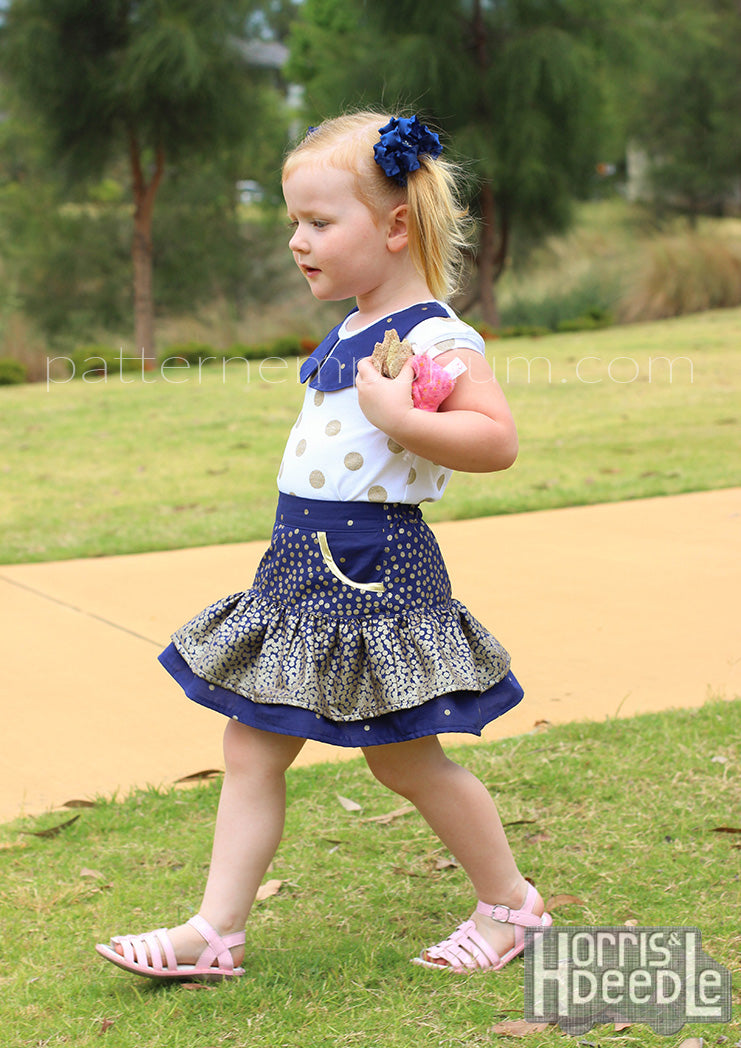 Girls Ruffle Flip Skirt Sewing Pattern