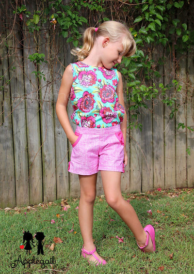 Girls Shorts Sewing Pattern with Pockets! - PATTERN EMPORIUM